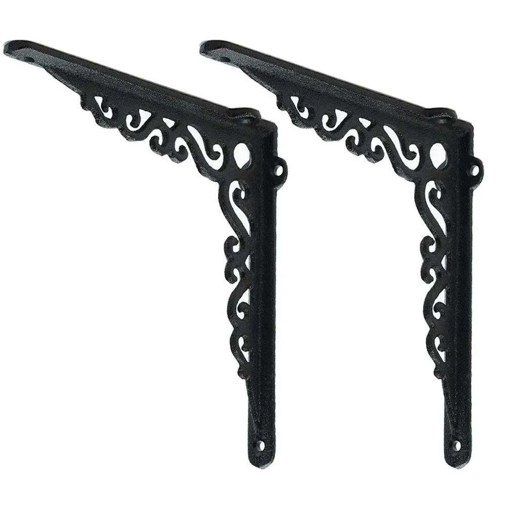 Sungmor Cast Iron Heavy Duty Shelf Brackets - Rustproof Sturdy 90° Right Angle ...