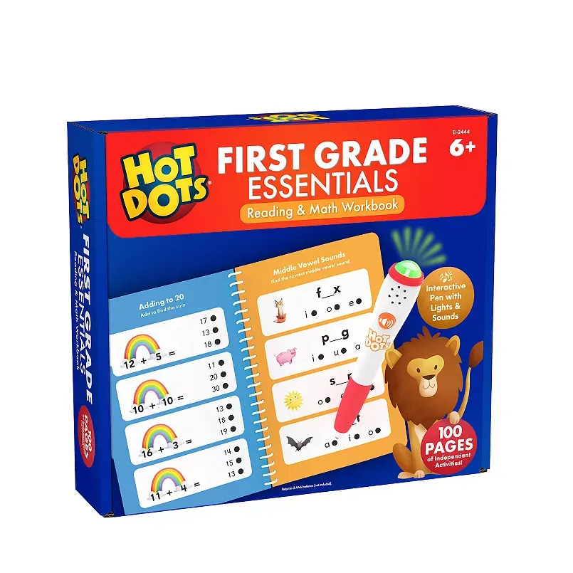 Educational Insights Hot Dots First Grade Essentials Reading & Math Workbook, Multi