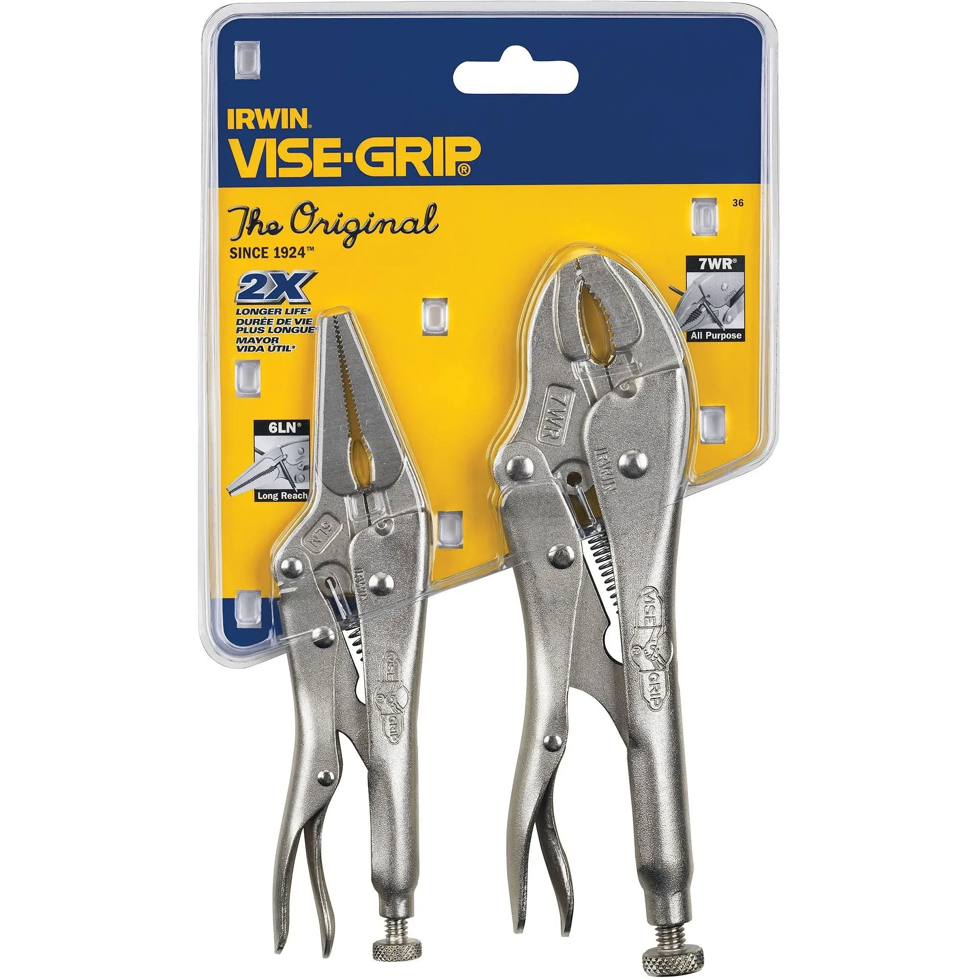 Irwin 36 VISE-GRIP Original Locking Pliers with Wire Cutter Set, 2 Piece