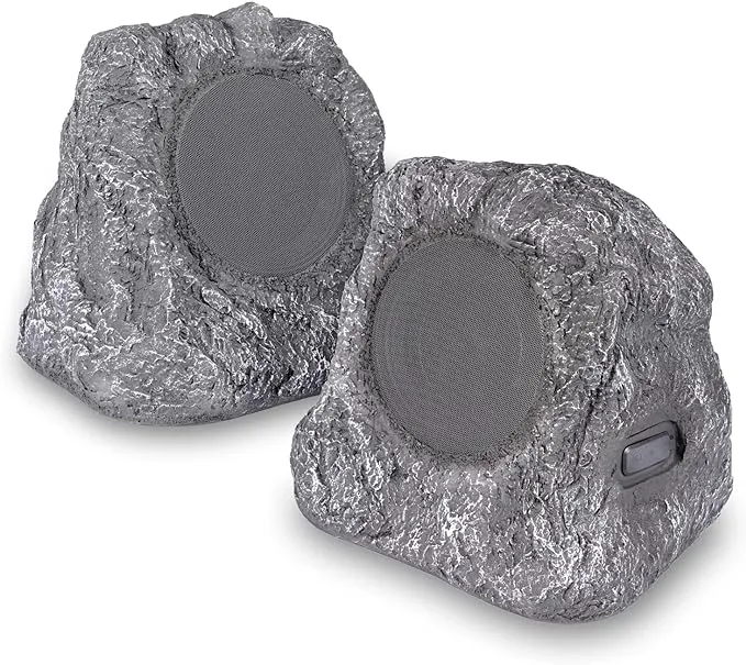 Innovative Technology Bluetooth Outdoor Rock Speakers Pair