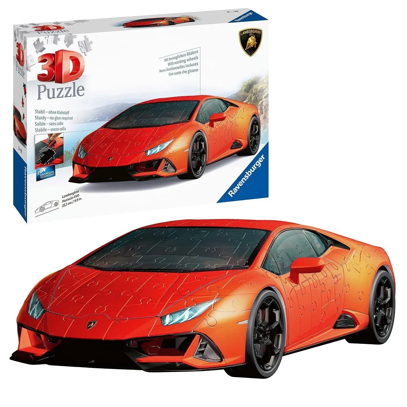 RAVENSBURGER. 3D PUZZLE. LAMBORGHINI HURACAN. 108 PCS. ITEM NR. 11571. NEW