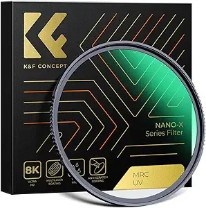 K&F Concept 95mm MC UV Protection Filter with 28 Multi-Layer Coatings HD/Hydrophobic/Scratch Resistant Ultra-Slim UV Filter for 95mm Camera Lens (Nano-X Series)