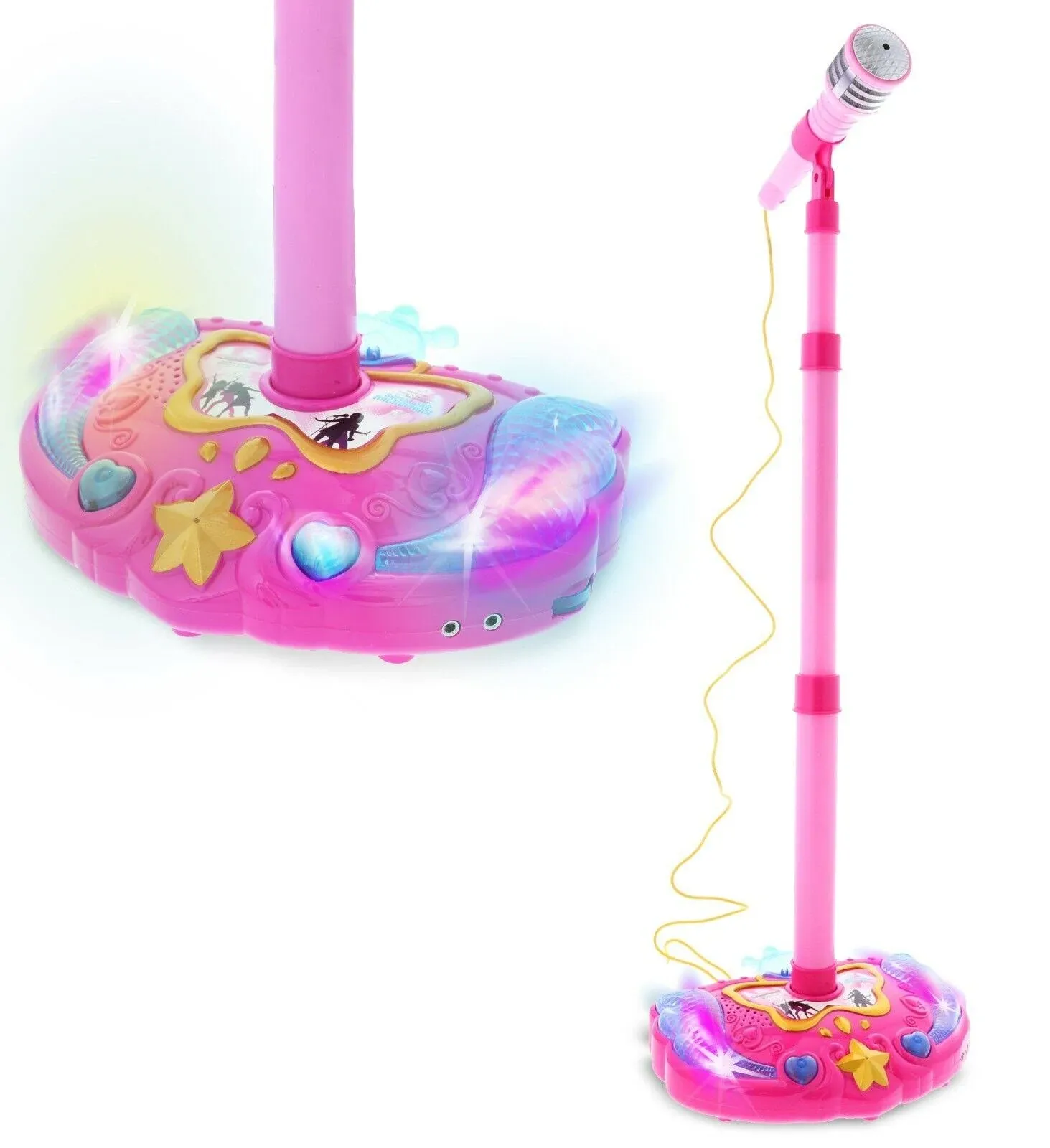 HANMUN Kids Karaoke Machine Microphone Stand (Pink)