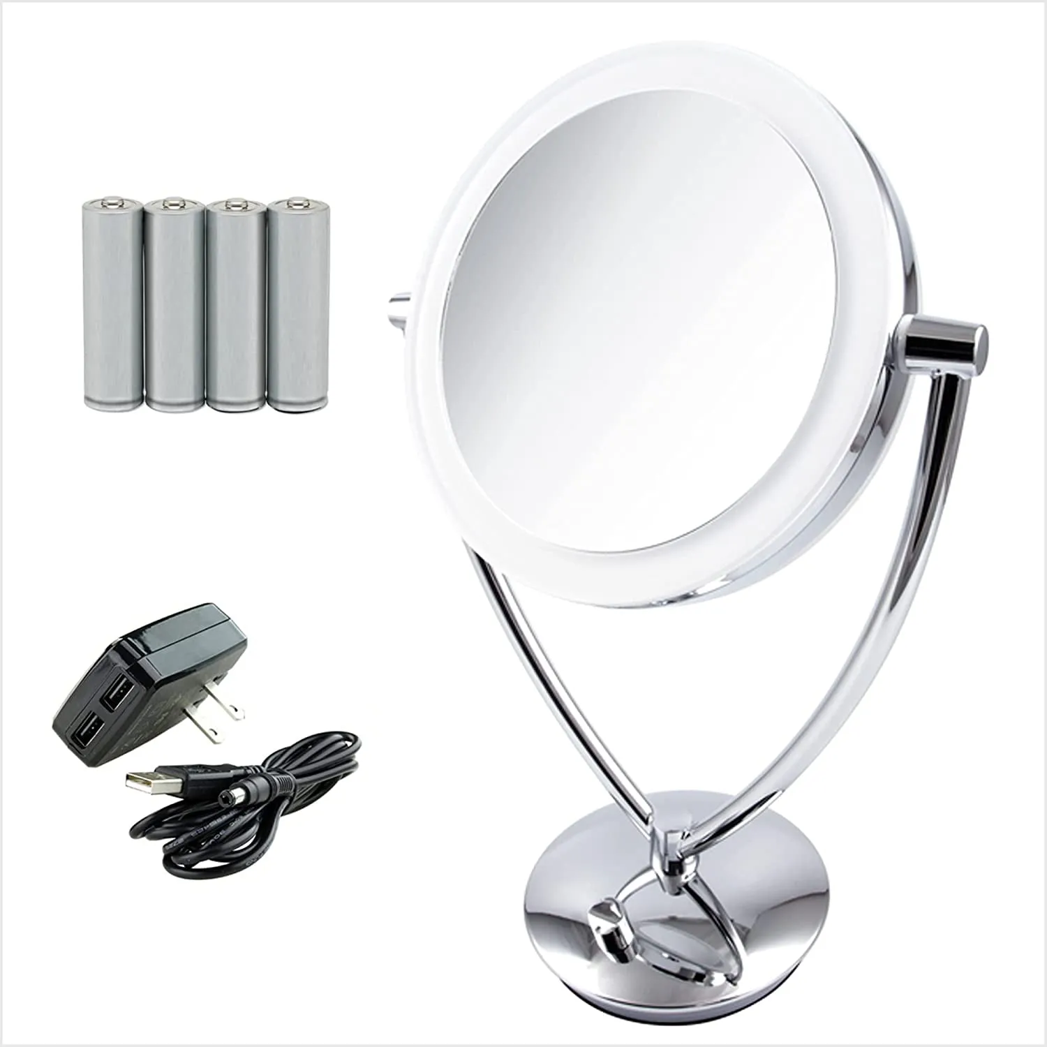 Ovente LED Lighted Tabletop Makeup Mirror