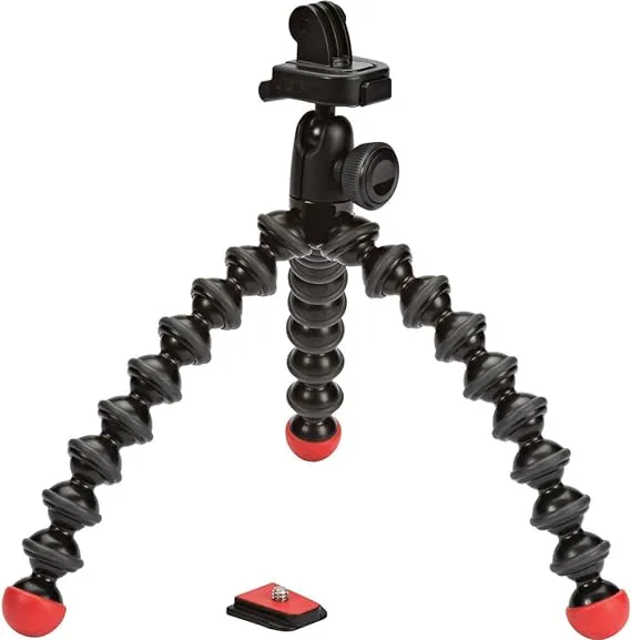 JOBY GorillaPod Action Video Tripod (Black and Red)- A Strong, Flexible, Lightweight Tripod for GoPro HERO6 Black, GoPro HERO5 Black, GoPro HERO5 Session, Contour and Sony Action Cam