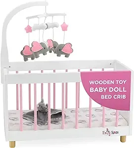 Emily Rose New Toy Wooden Baby Doll Bed Crib