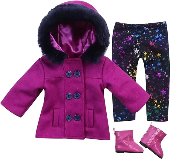 Sophia's Kids 3 Piece Peacoat, Leggings and Boots Set