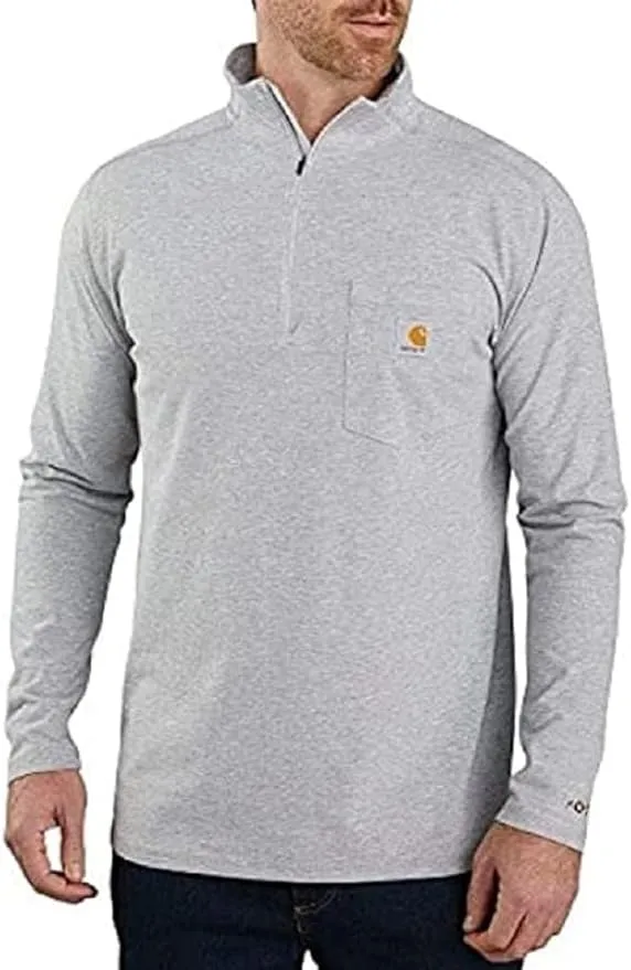 Carhartt Men's Force Relaxed Fit Midweight Long-Sleeve Quarter-Zip Mock-Neck T-Shirt