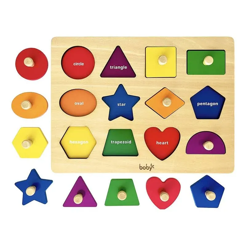 D Dailyfunn Montessori Toy Shape Peg Puzzles Baby Puzzle