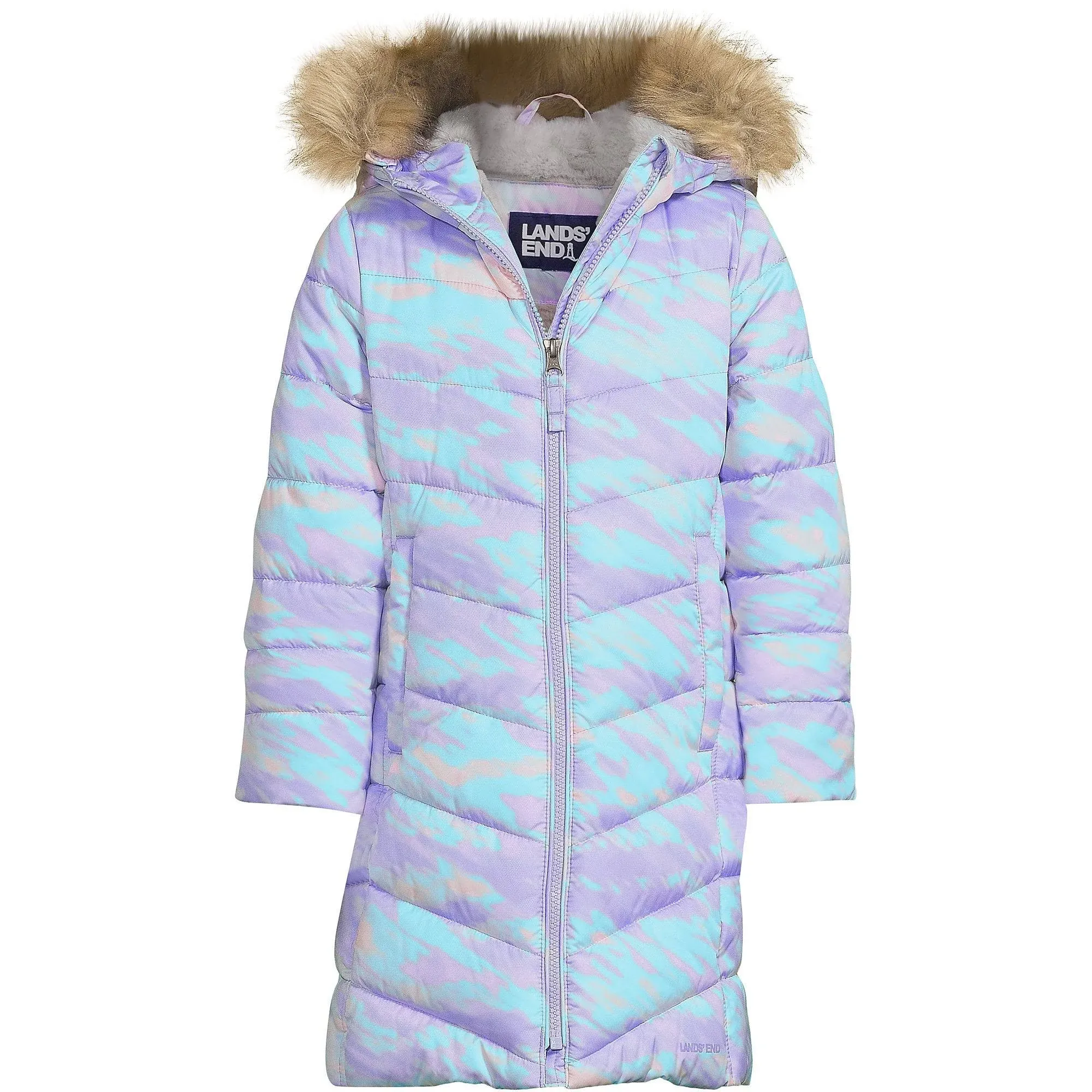 Girls 2-20 Lands' End Fleece-Lined ThermoPlume® Coat