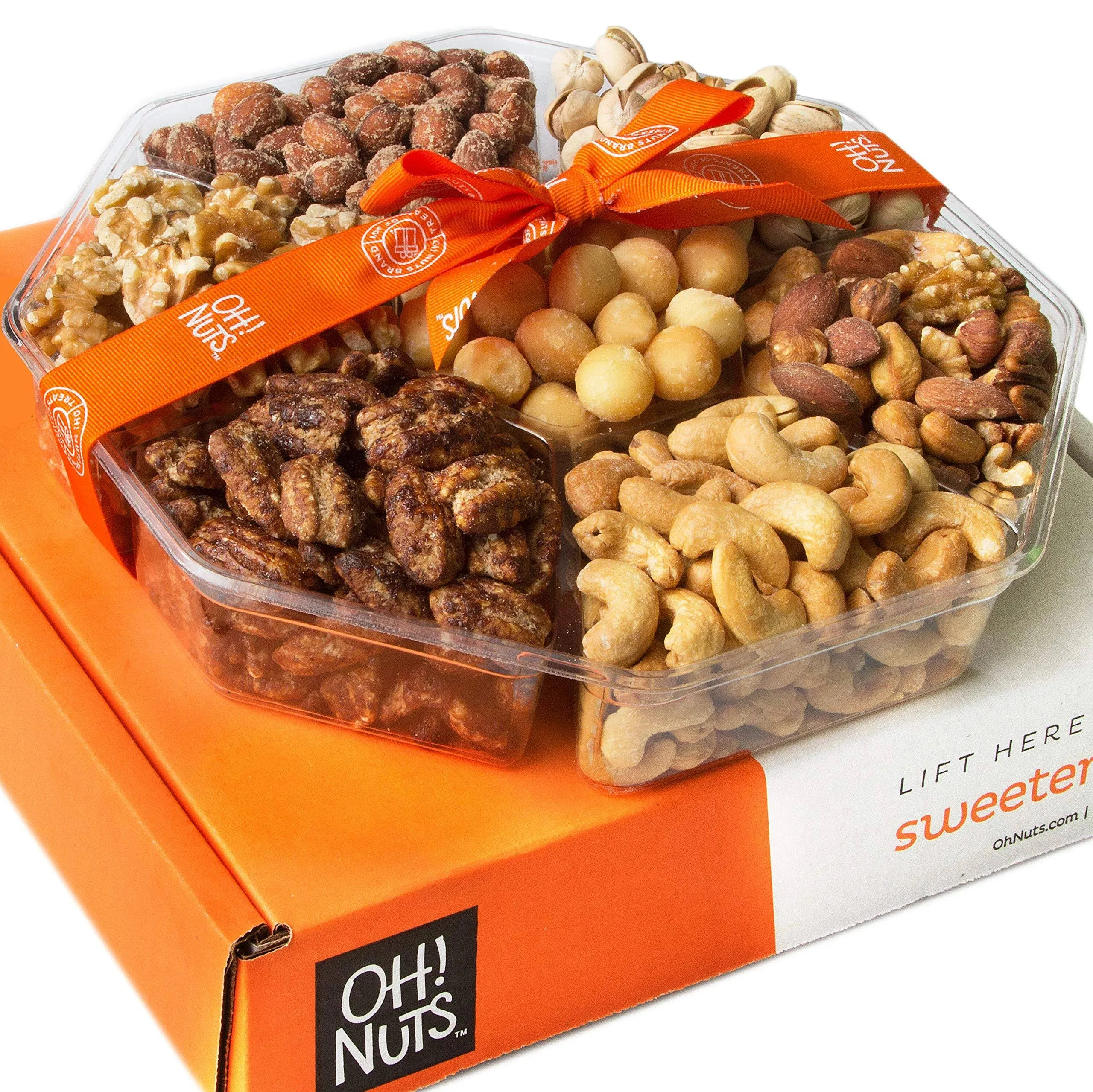 Oh! Nuts Gourmet Nut Gift Box - 2.2 LB | Large 7 Variety Holiday Freshly Roasted