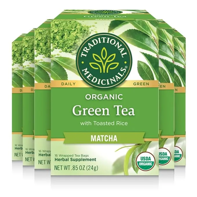 Traditional Medicinals Organic Green Tea Matcha, 16 ct (Pack of 6), Size: 16 Count, Pack of 6