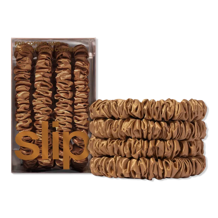 Slip Pure Silk Skinny Scrunchies Copper