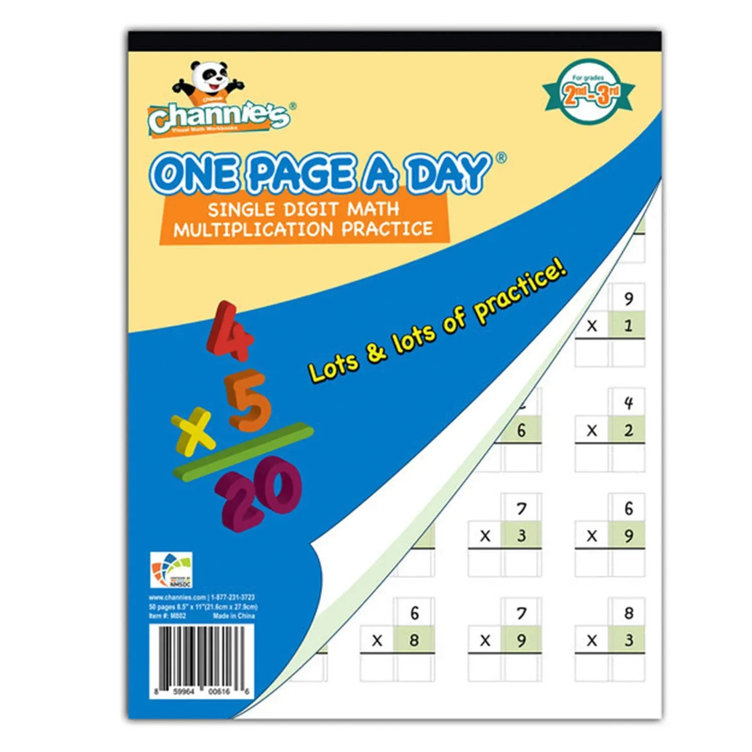 Channie's One Page A Day Single Digit (Beginner) Multiplication Practice Workbook