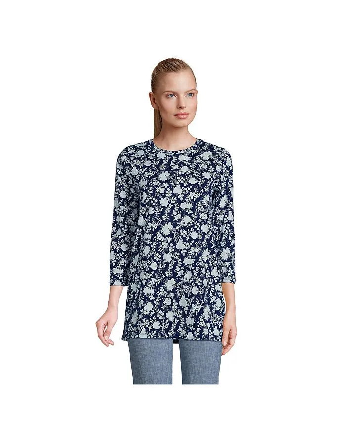 Lands' End Women's 3/4 Sleeve Cotton Supima Tunic