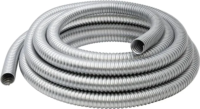 Maxxima 1/2 in. x 25 ft. Galvanized Steel Flexible Conduit, Greenfield Electrical, 25 Foot Roll