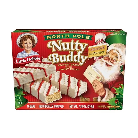 Little Debbie North Pole Nutty Buddy Wafer Bars, 7.38 Oz