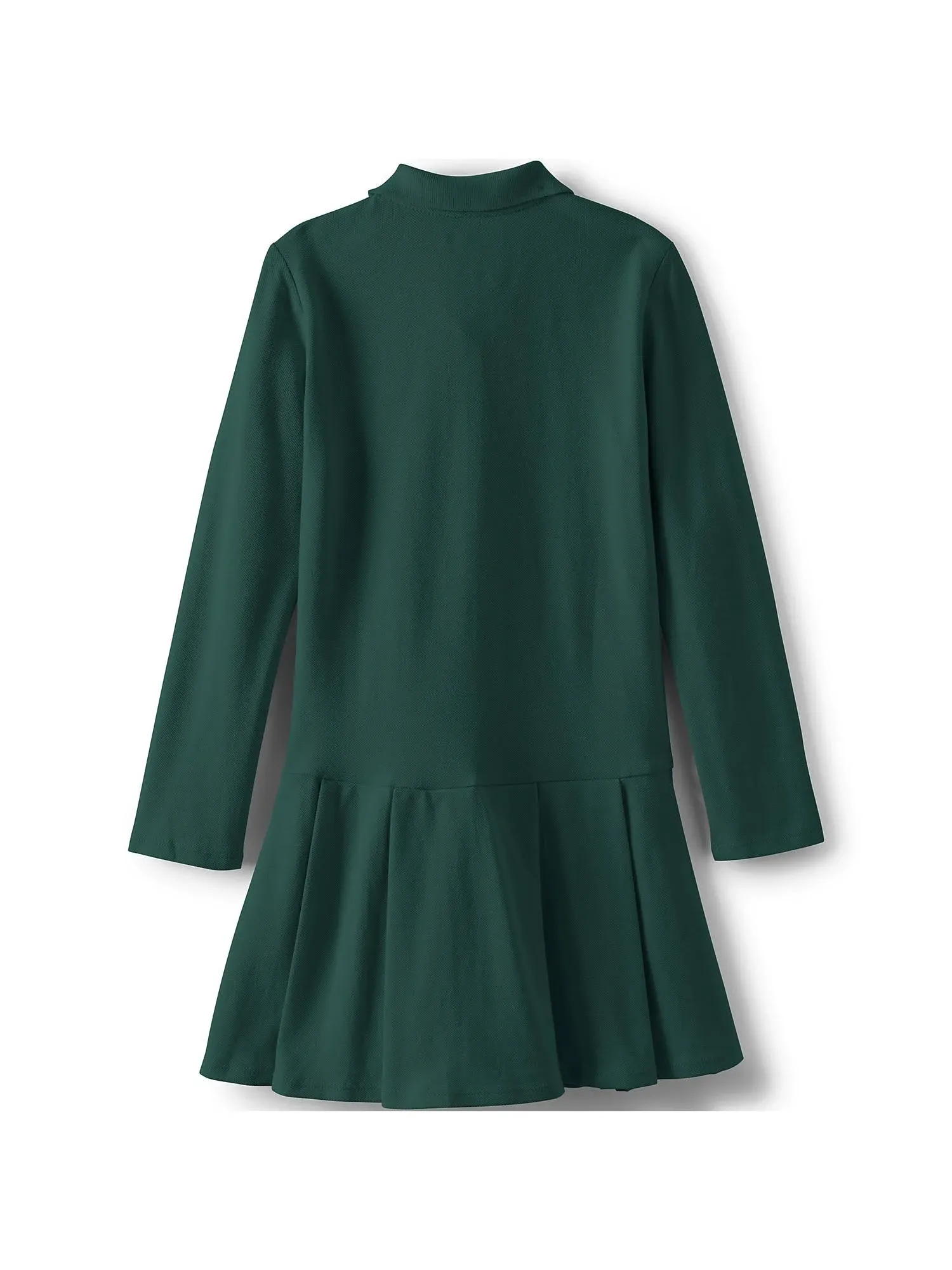 Lands' End School Uniform Girls Long Sleeve Mesh Pleated Polo Dress - 4 - Classic ...