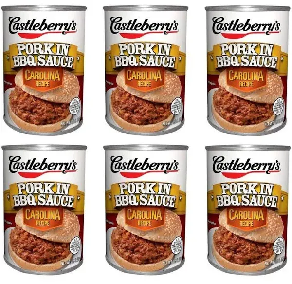 Castleberrys Pork in BBQ Sauce, Carolina Recipe 10.5 oz (Pack of 6)