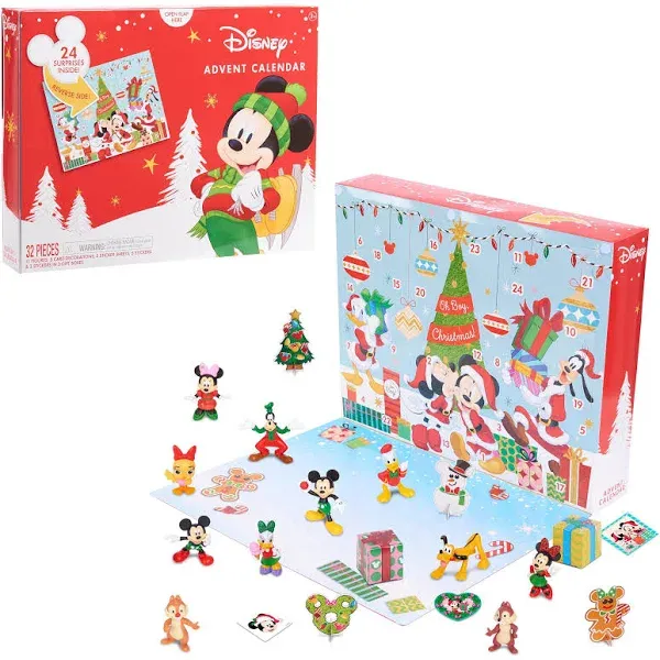 Disney Classic Advent Calendar, 32 Pieces, Figures, Decorations, and Stickers