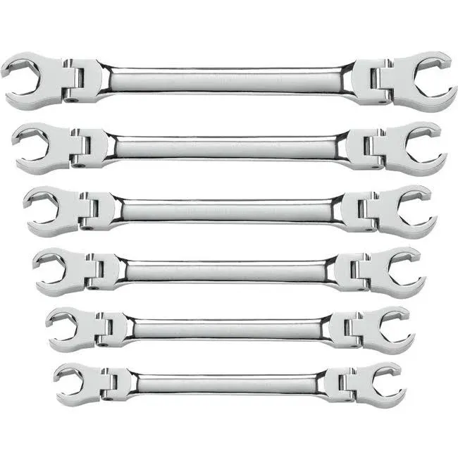 GearWrench 81911 - 6-Piece Metric Flex Flare Nut Wrench Set 