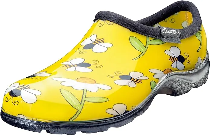 Sloggers Waterproof Spring Fun Garden Shoes, Size 8, Bee Yellow