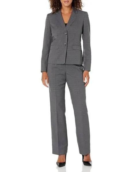 Le Suit Women's Windowpane Double-Button Jacket & Pantsuit