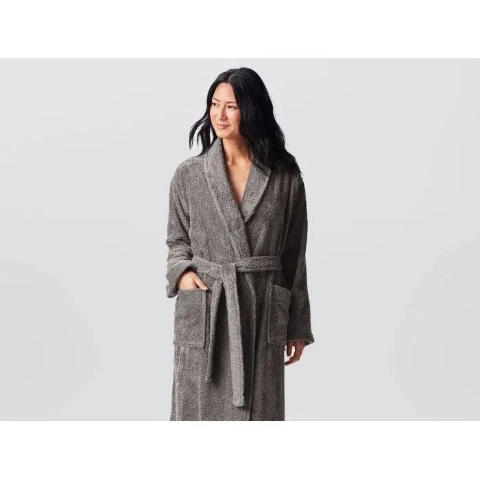 Coyuchi Unisex Cloud Loom Organic Cotton Robe - Slate