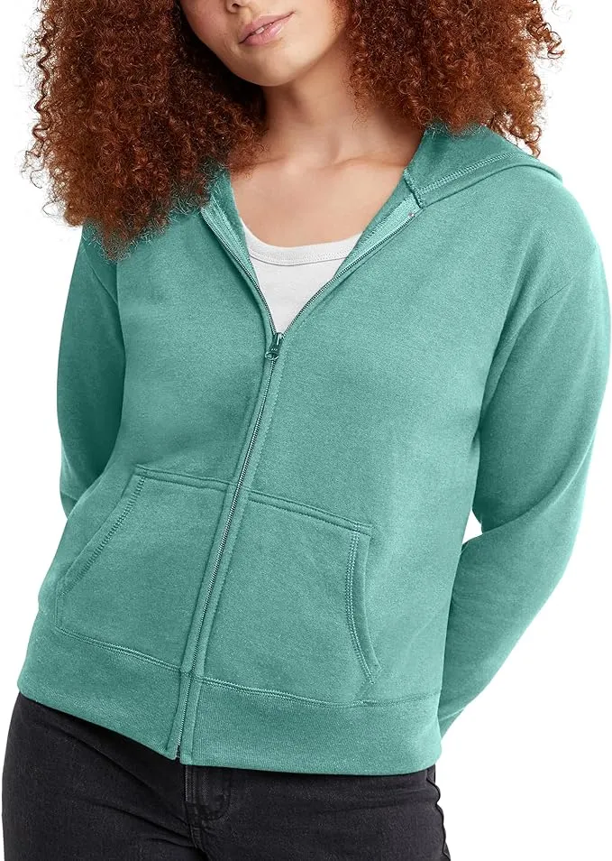 Hanes ComfortSoft EcoSmart Women's Fleece Full-Zip Hoodie Sweatshirt, Sizes S-xxl