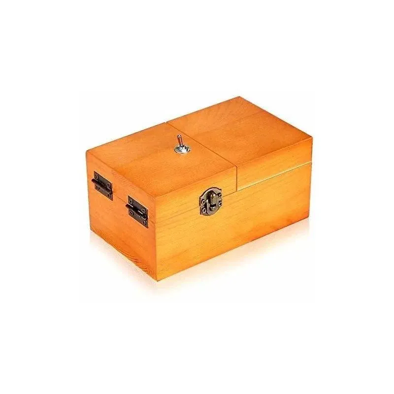 Calary Useless Box Turns Itself Off in Wooden Storage Box Alone Machine