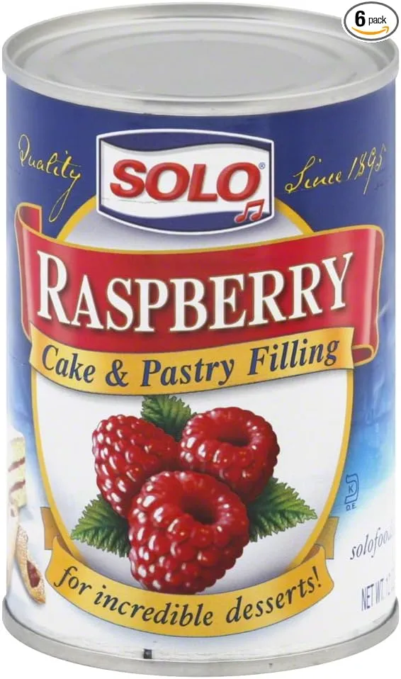 Solo, Raspberry Filling, 12oz Can (Pack of 6)