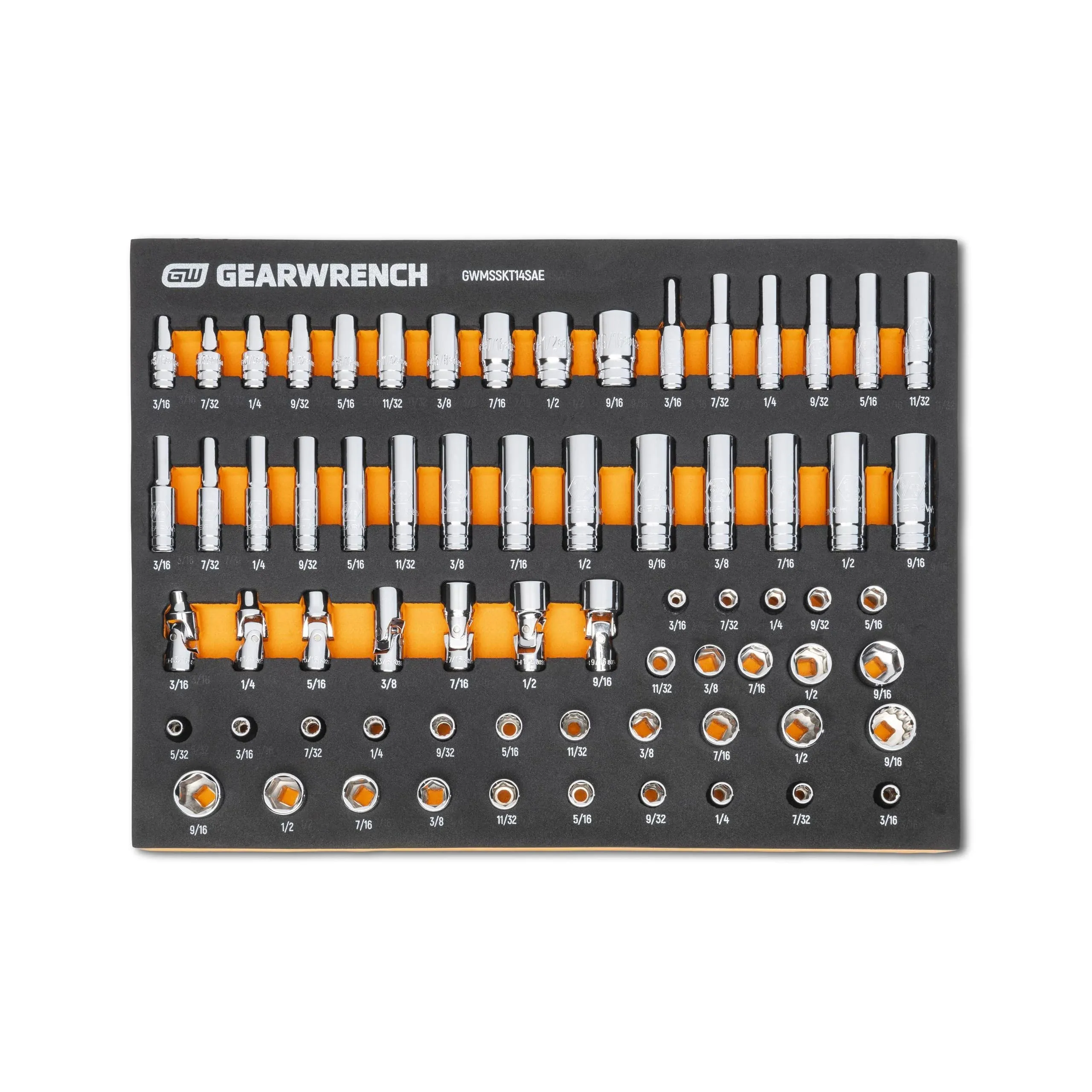 KDT Gearwrench GWMSSKT14SAE MODSET 1/4&#034; DRIVE SOCKETS SAE, 68 PC