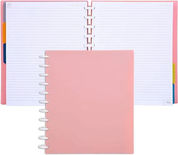 Talia Discbound Notebooks, Planner, Customizable, (Salmon, Letter (8.5in x 11in))