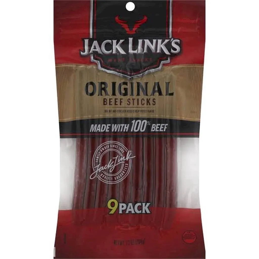 Jack Link's Beef Sticks, Original, 9 Pack - 7.2 oz