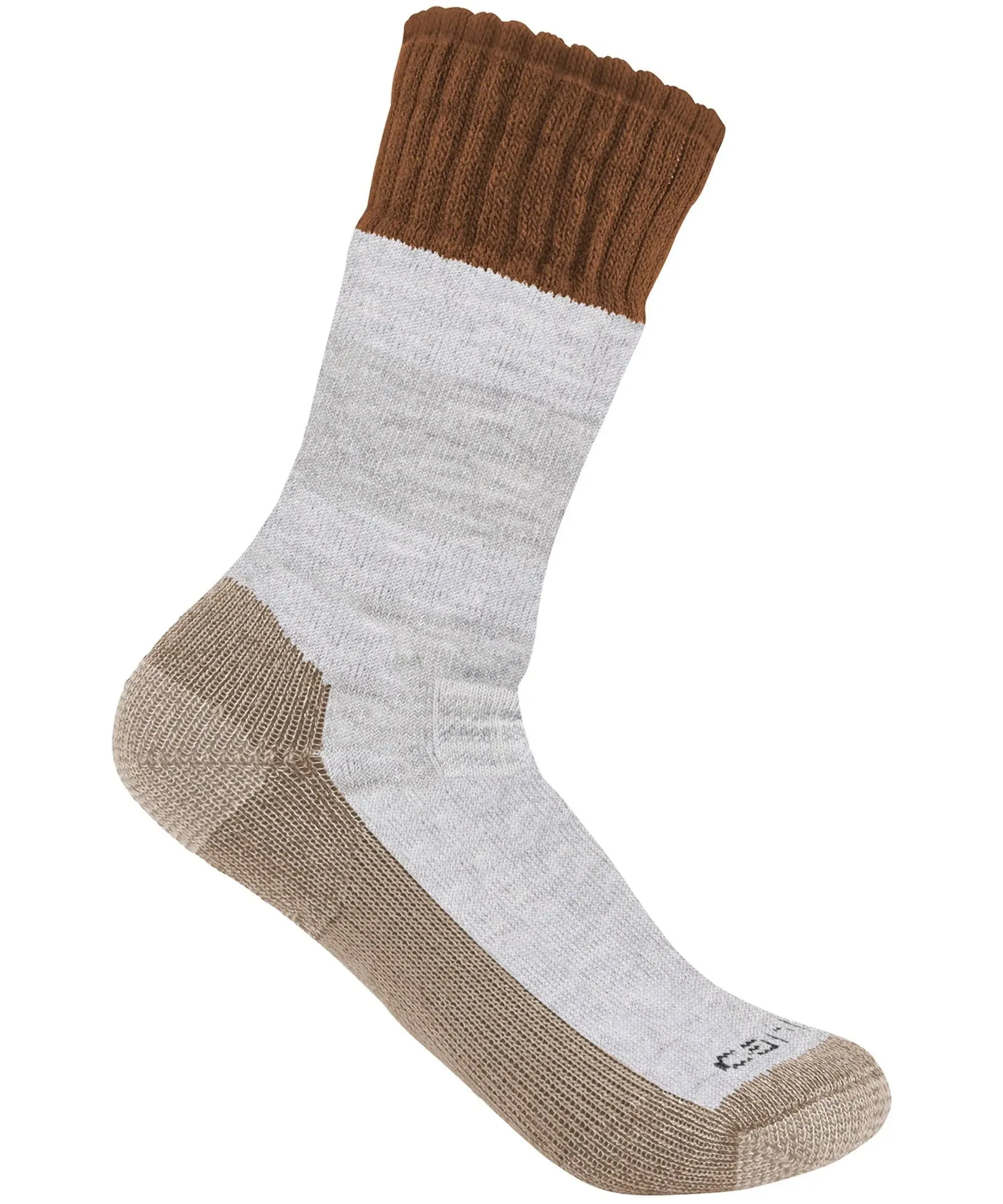 Carhartt Men's Brown Heavyweight Synthetic-Wool Blend Boot Socks