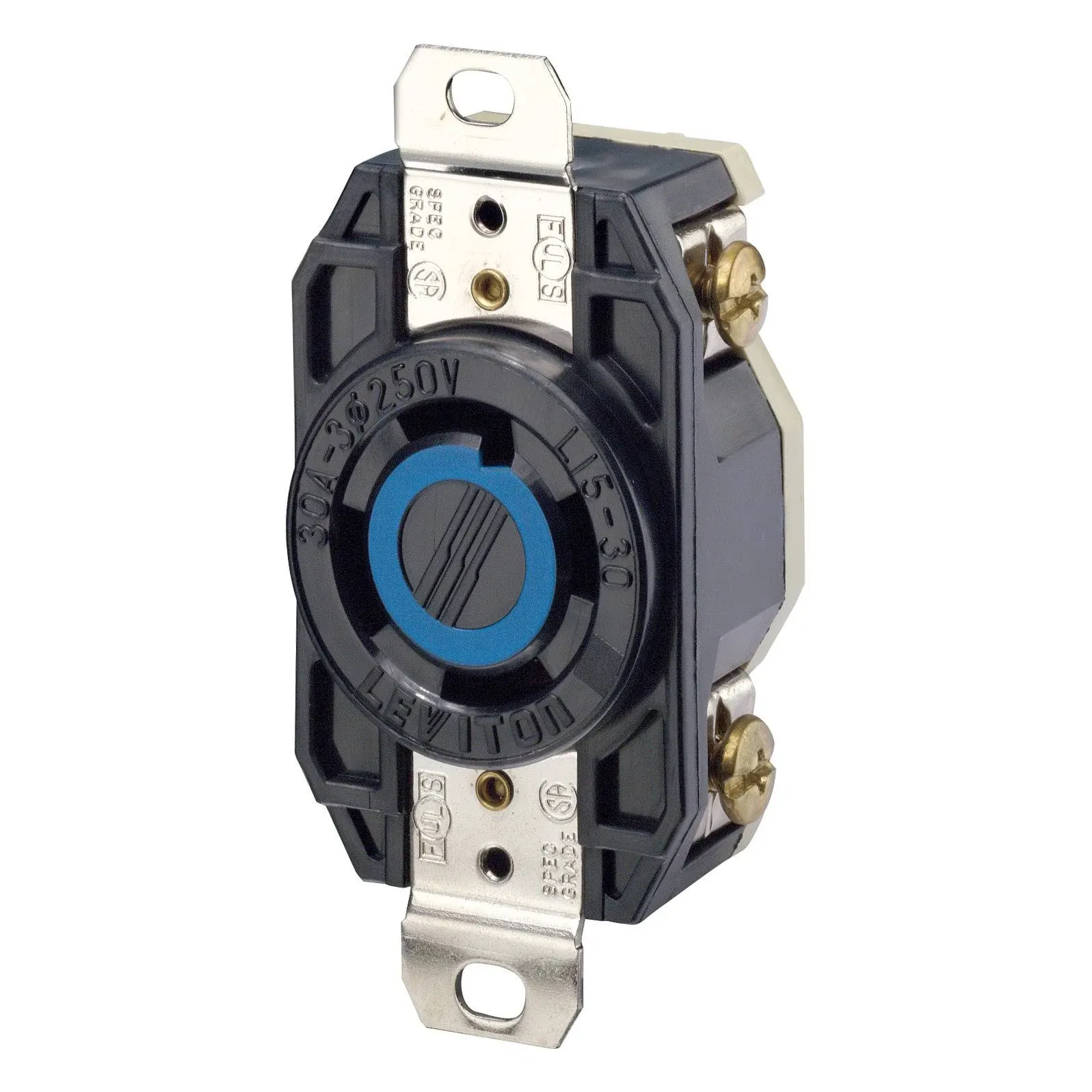 Leviton 30 Amp 3-Phase Flush Mounting Locking Receptacle