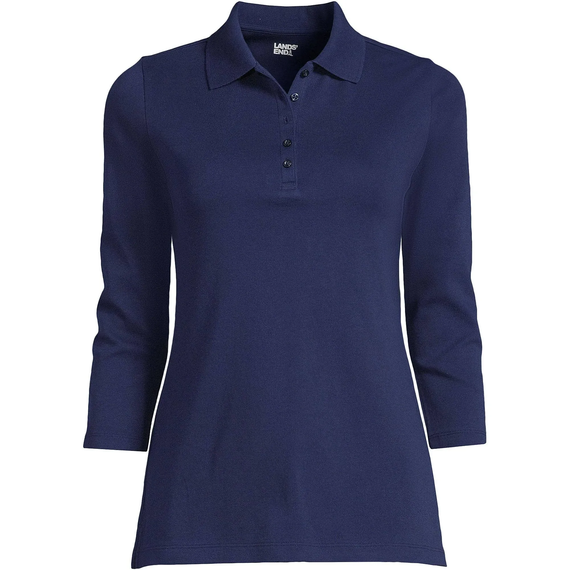 Lands' End Women's 3/4 Sleeve Interlock Polo