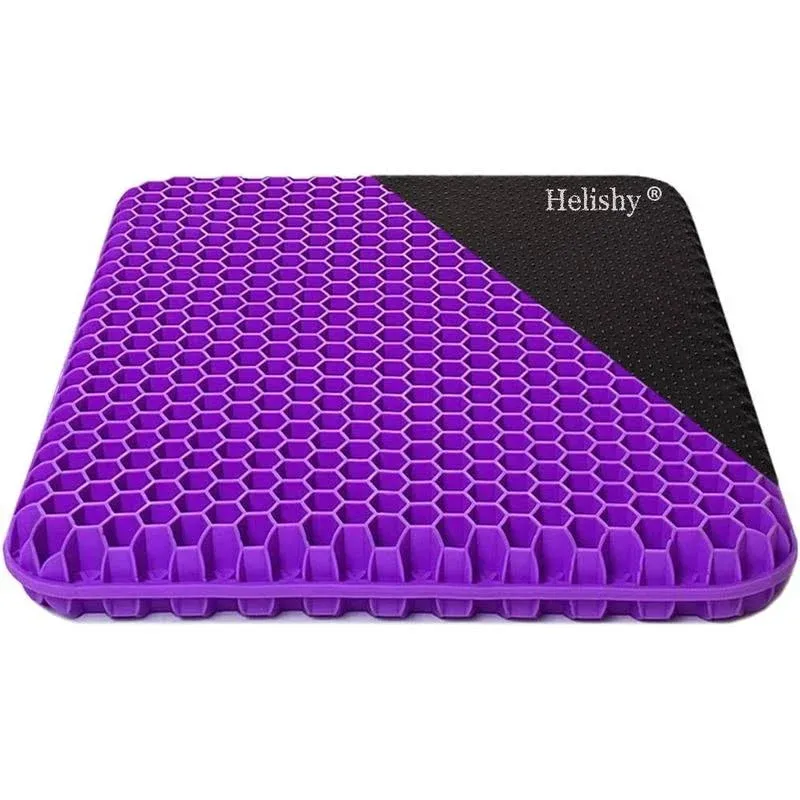 Helishy Gel Seat Cushion, Egg Seat Cushion Wheelchair Cushion with Non-Slip Cover, Breathable Chair Pads Honeycomb Design Absorbs Pressu