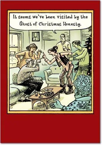 12 Funny Christmas Cards (1 Design, 12 Cards) - Honesty Cartoon B5857  | eBay