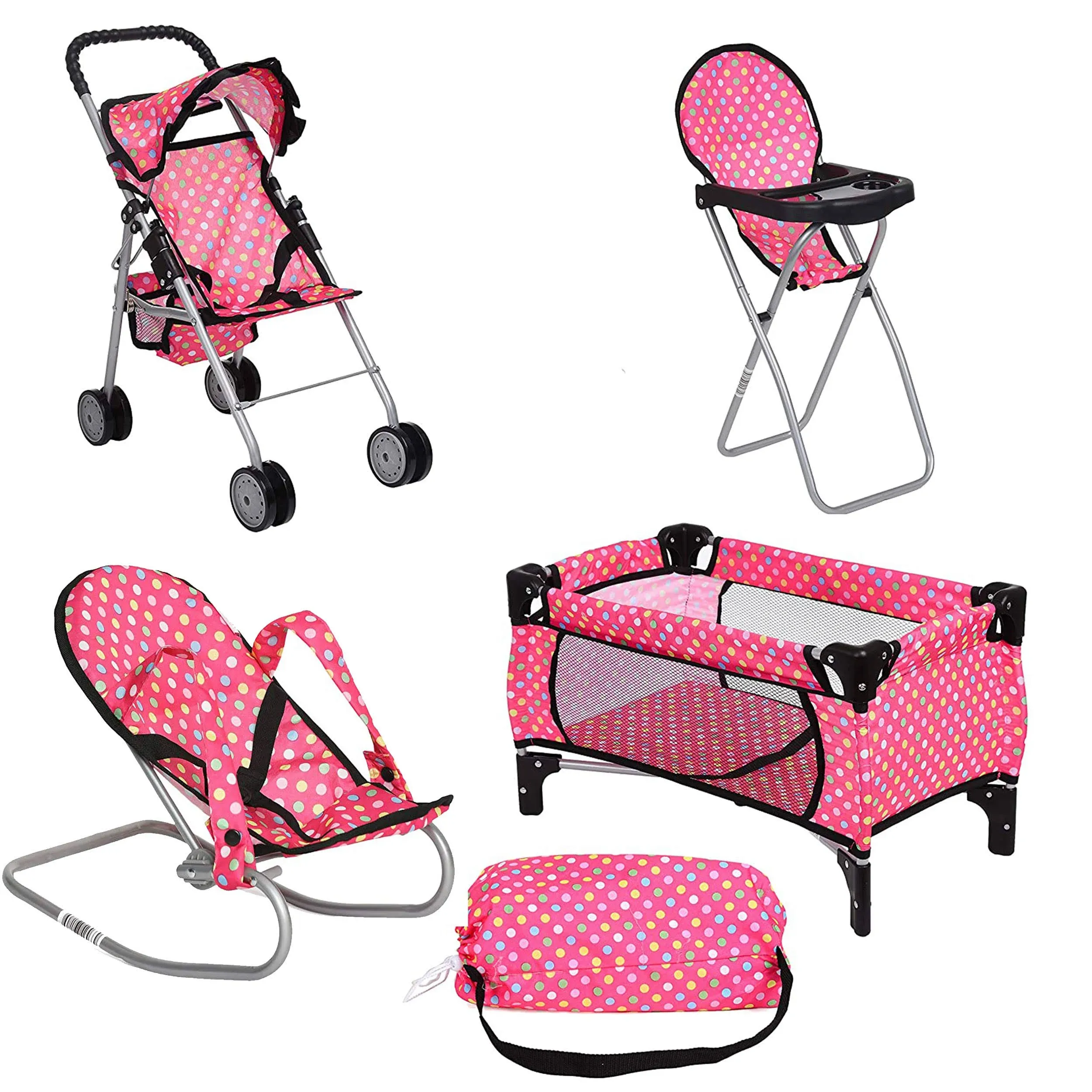 Exquisite Buggy 4 Piece Doll Play Set