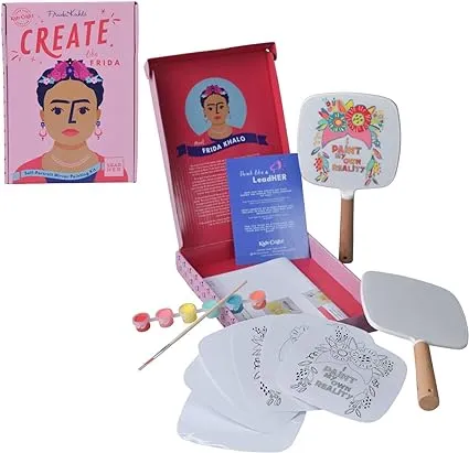 LeadHER Create Like Frida Self-Portrait Mirror Painting Kit - Kids Crafts