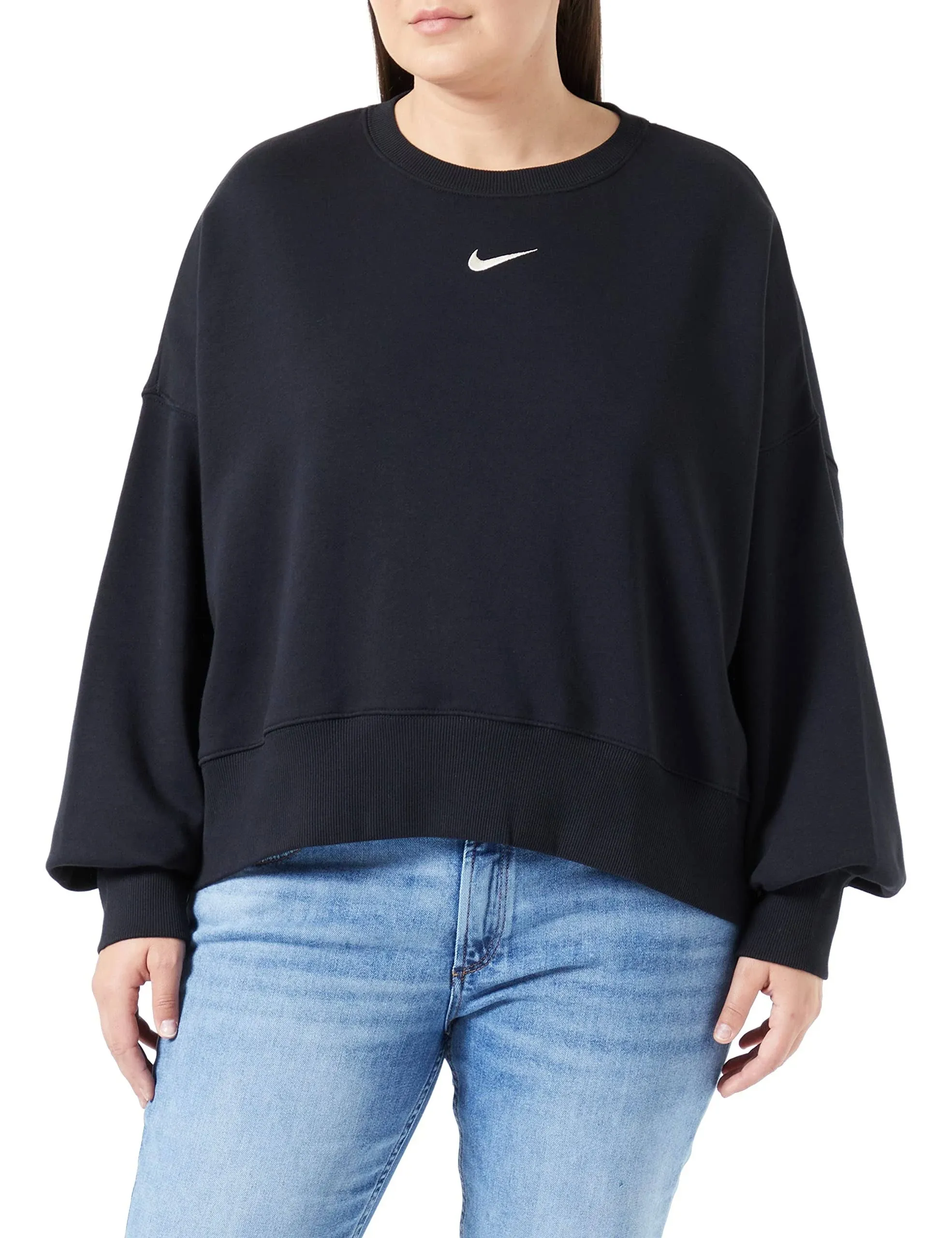 Nike Sportswear Women's Phoenix Fleece Over-Oversized Crewneck Sweatshirt (Black, XL)