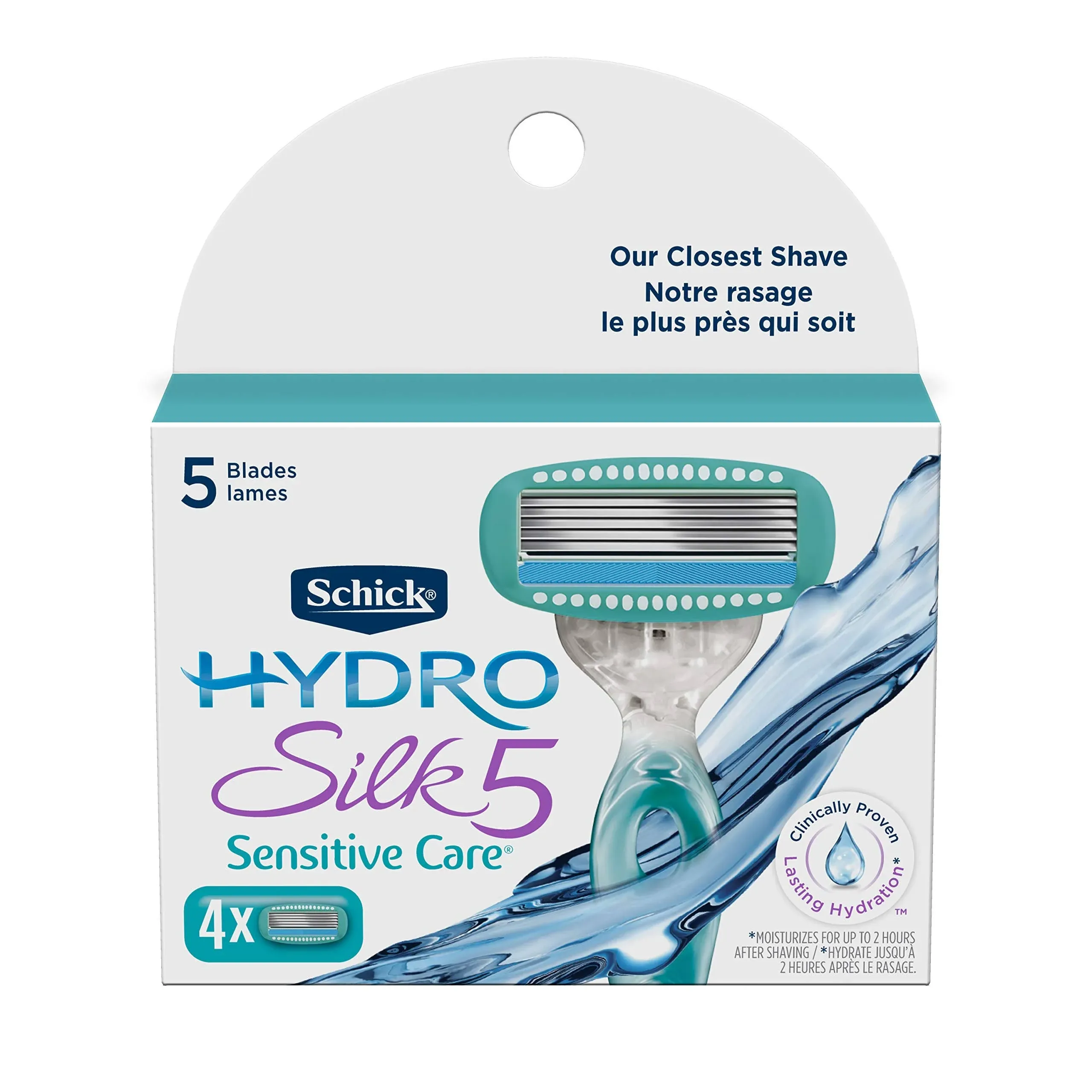 Schick Hydro Silk Women's Shower Ready Sensitive Care Razor Blade Refills - 4 ct