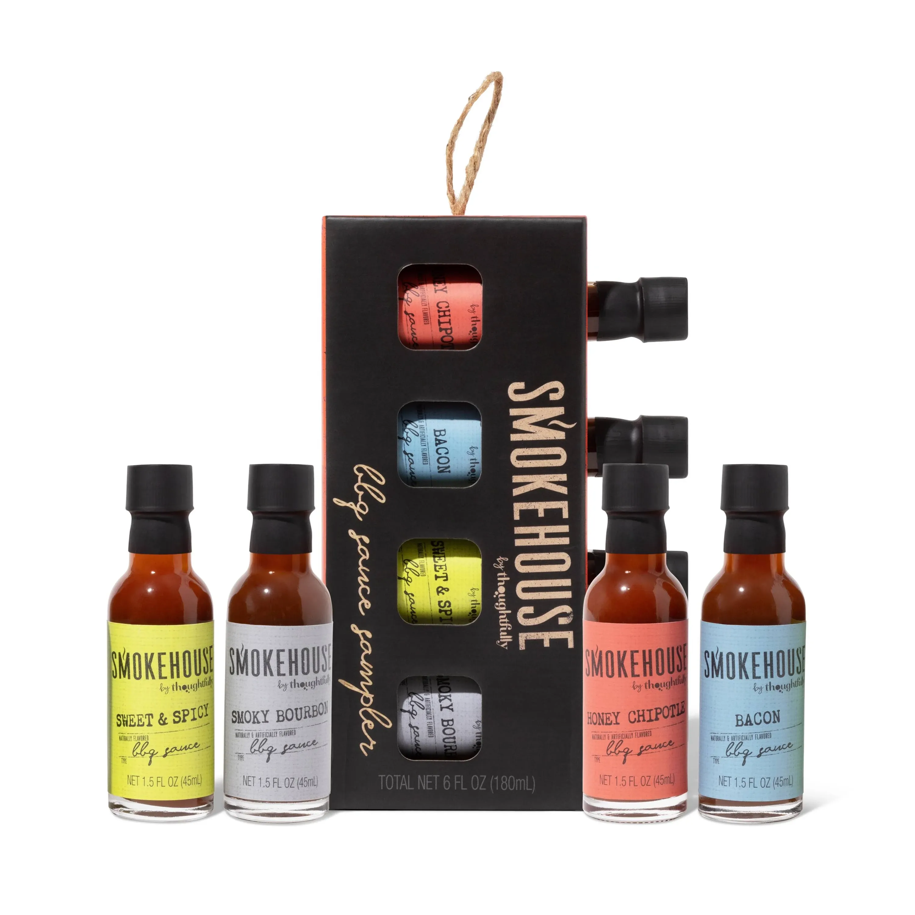 Smokehouse by Thoughtfully Gourmet BBQ Sauce Sampler Set Vegan and Vegetarian Flavors Include Honey Chipotle Smoky Bourbon