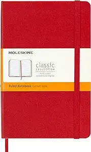 Moleskine Medium Classic Hard Cover Notebook - Ruled Red