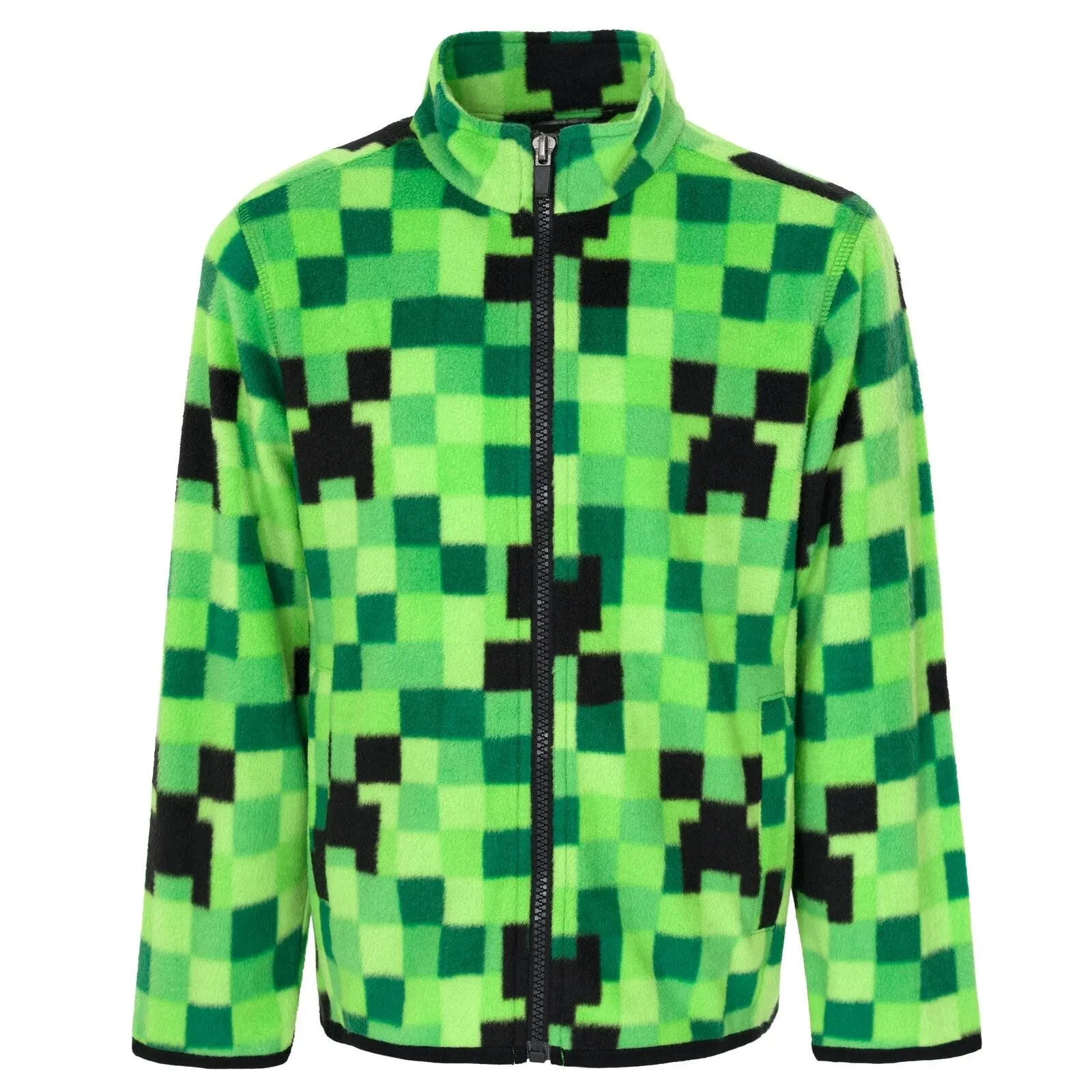 Minecraft Creeper Little Boys Fleece Zip Up Jacket Green 5-6