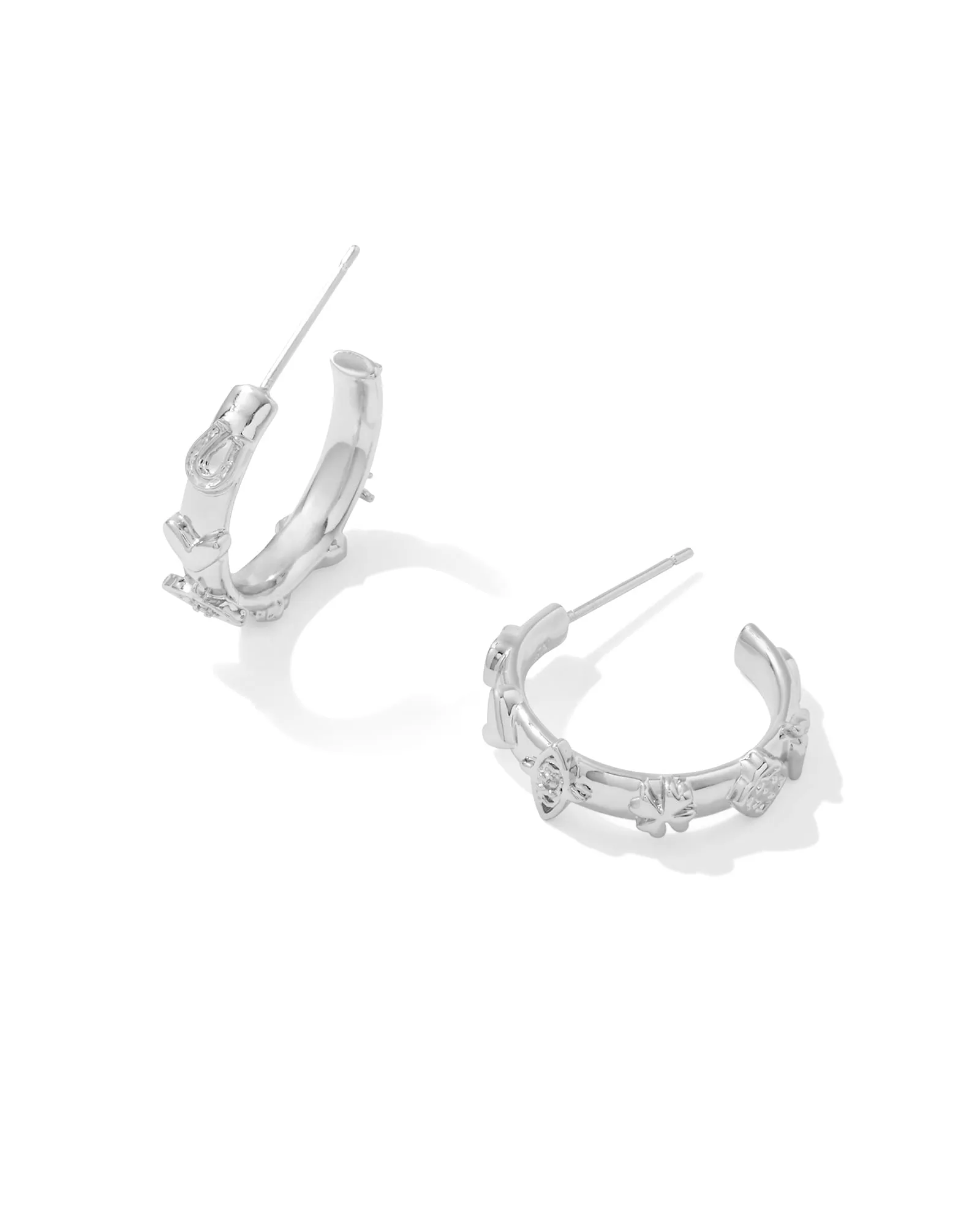 Kendra Scott Beatrix Small Hoop Earrings in Silver | Plated Brass/Metal Rhodium