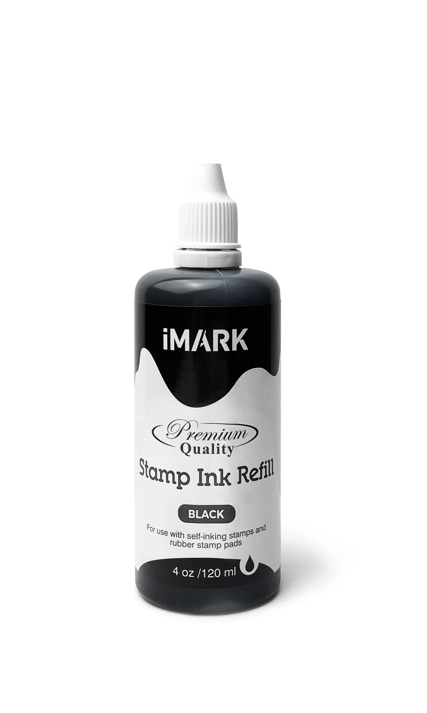 iMARK Premium Refill Ink for Self-Inking Stamps, Daters and Stamp Pads (4 oz, Black)