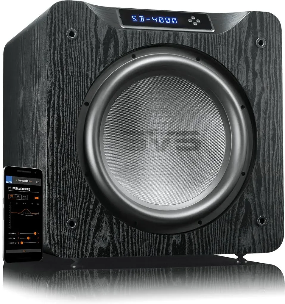 SVS SB-4000 Subwoofer – 13.5” Driver, 1,200 Watts RMS – Premium Black Ash