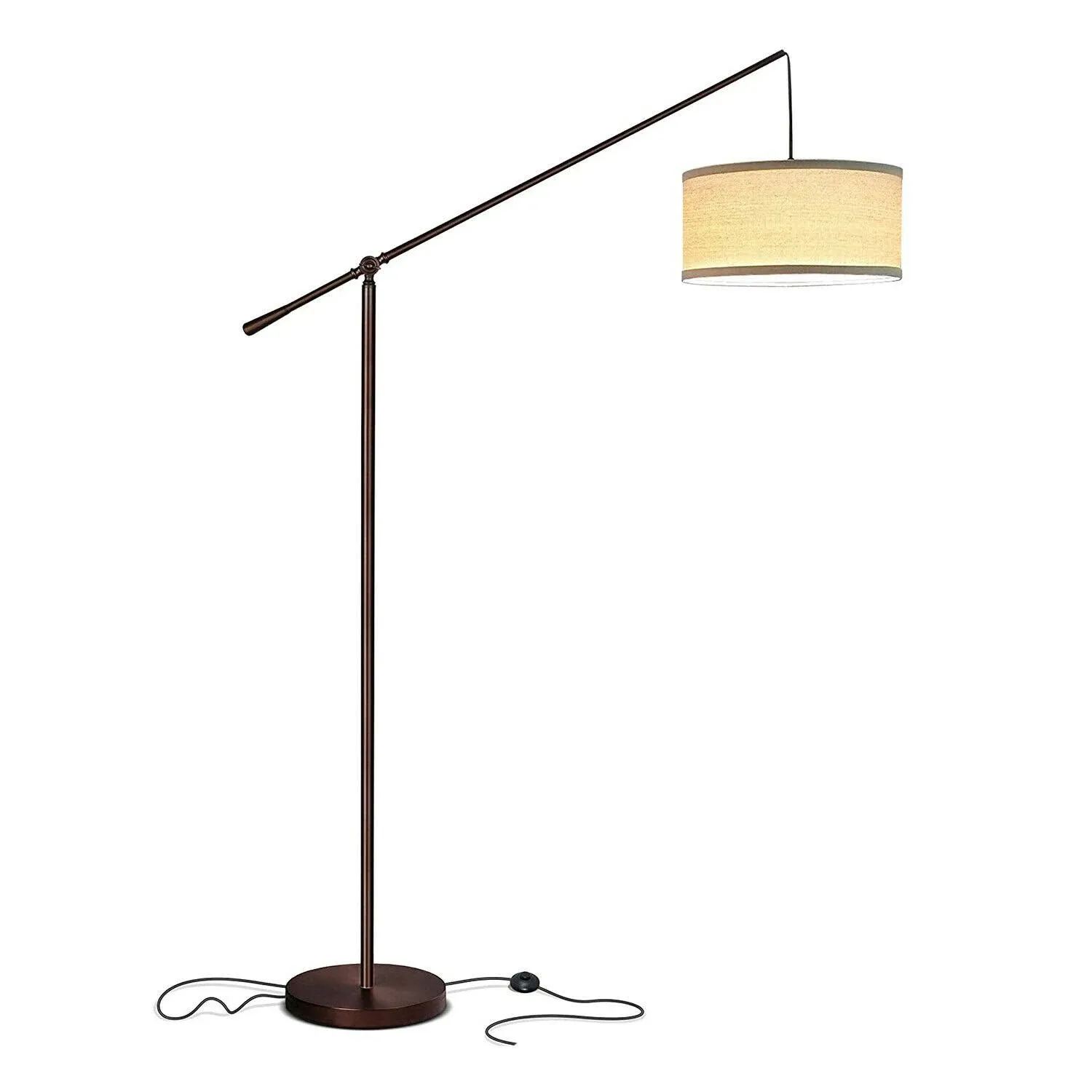 Brightech Hudson LED Arc Floor Lamp - Brown